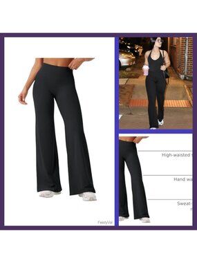 Straight Leg Workout Leggings High Waisted Gym Yoga Pants